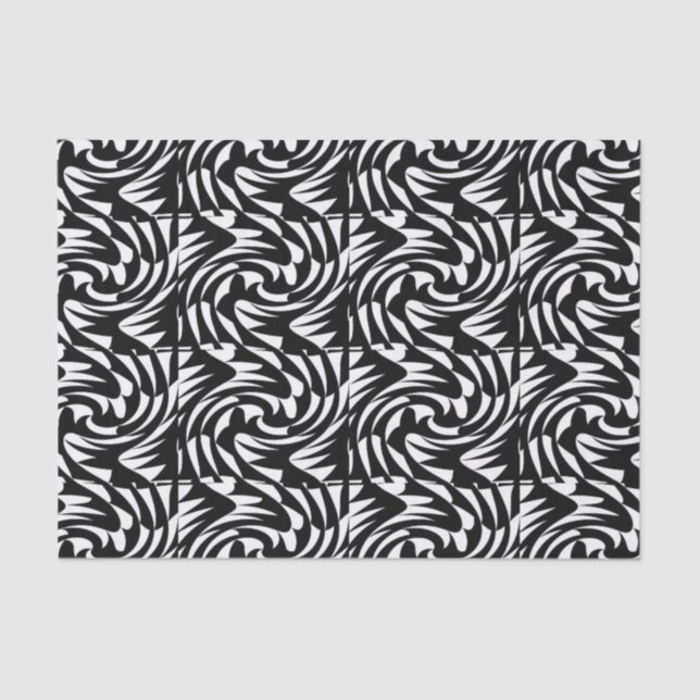 Mousseline Papier Tissu NOIR ET BLANC (Recto)