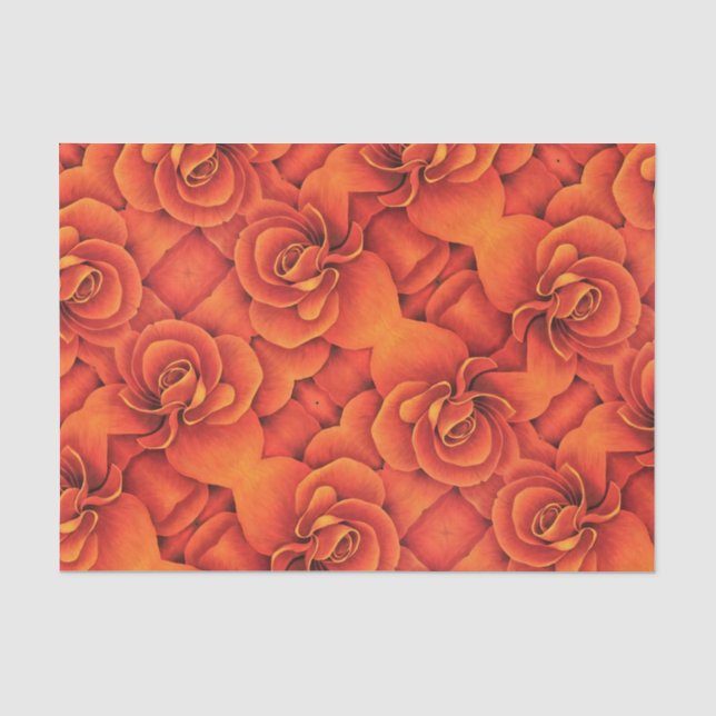 Mousseline Papier Tissu - Orange Begonia (Recto)