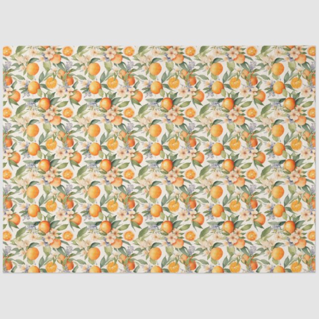 Mousseline Papier Tissu Orange Blossom (Recto)