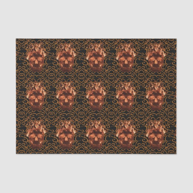 Mousseline Papier Tissu Orange Fire Sketch (Recto)