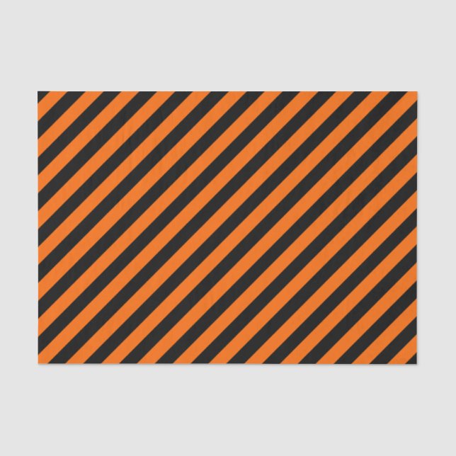 Mousseline Papier Tissu Orange/Noir Diagonal (Recto)