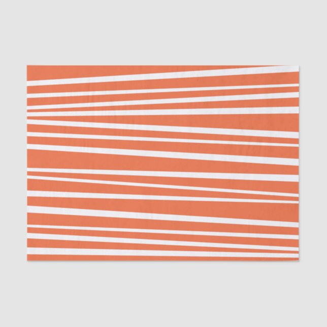 Mousseline Papier Tissu Orange Stripes (Recto)