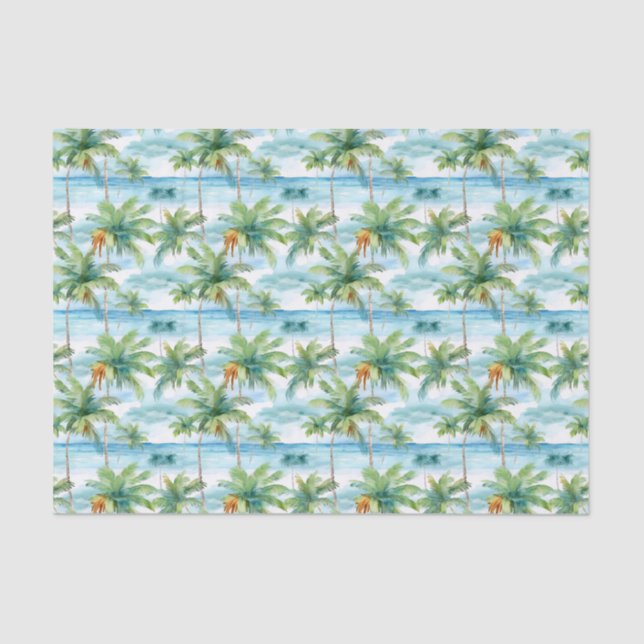 Mousseline Papier Tissu Palm Summer (Recto)