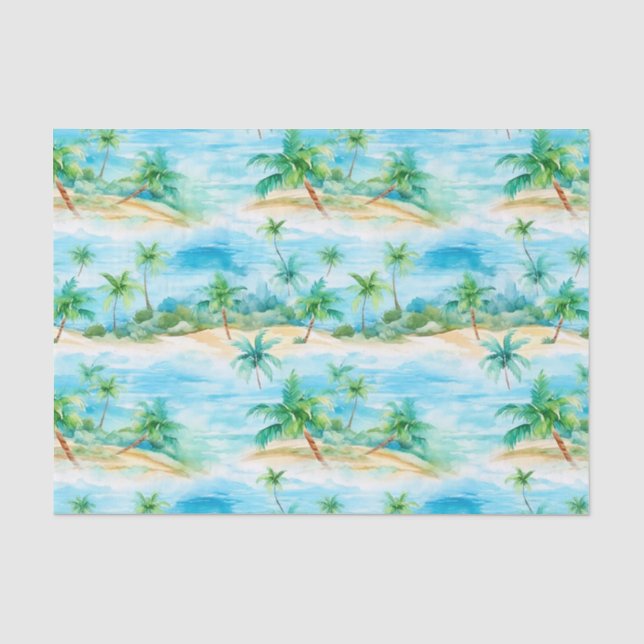 Mousseline Papier Tissu Palm Summer (Recto)