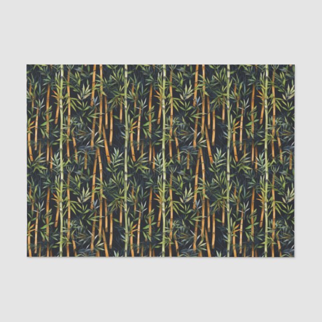 Mousseline Papier Tissu Panda Bambou (Recto)