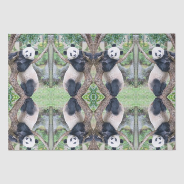 Mousseline Papier Tissu Panda Géant / Papier Découpage (Recto)