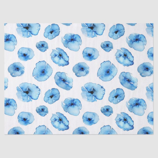 Mousseline Papier Tissu + Papier Découpage - Pépites bleues (Recto)