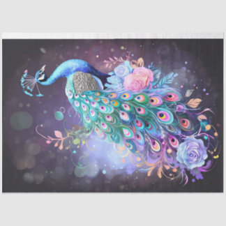 Mousseline Papier Tissu Pastel Peacock