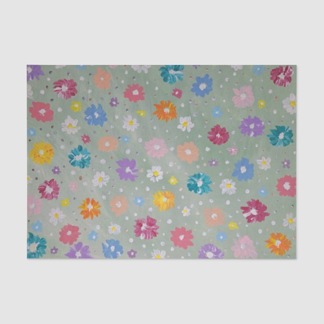 Mousseline Papier Tissu Pastel Posie (Recto)