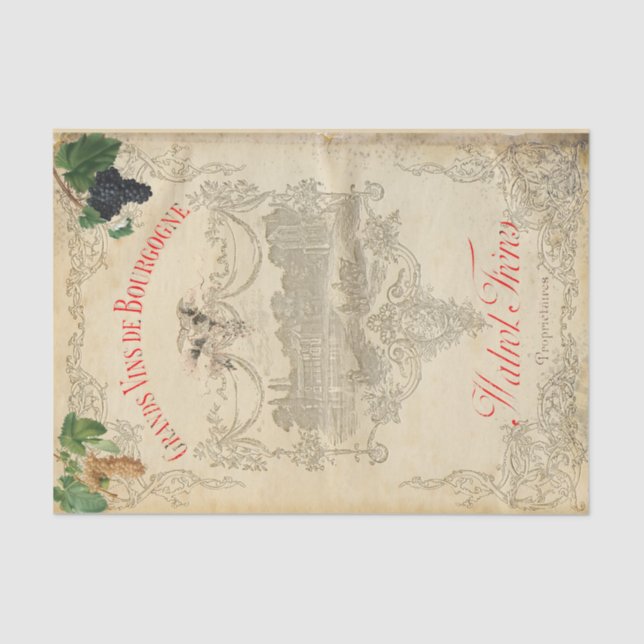 Mousseline Papier Tissu Pays Vin (Recto)