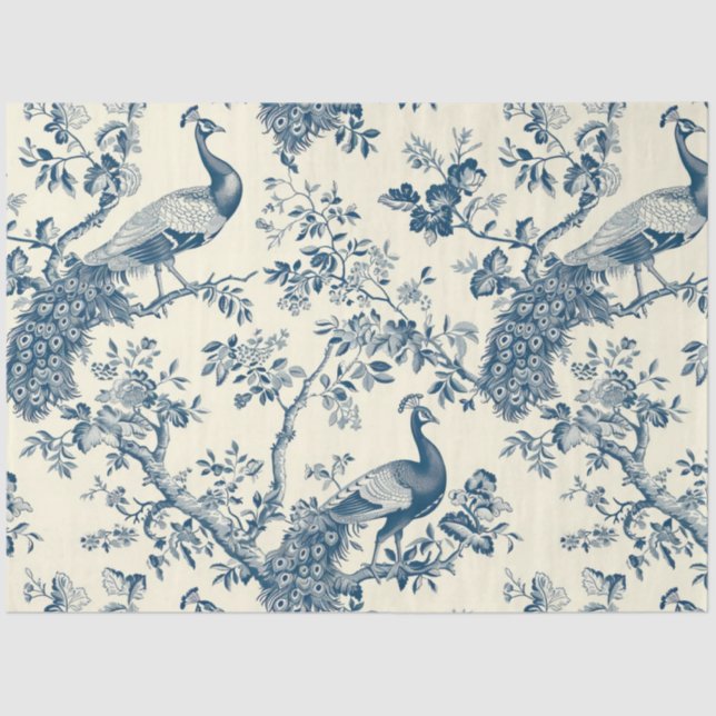 Mousseline Papier Tissu Peacock (Recto)