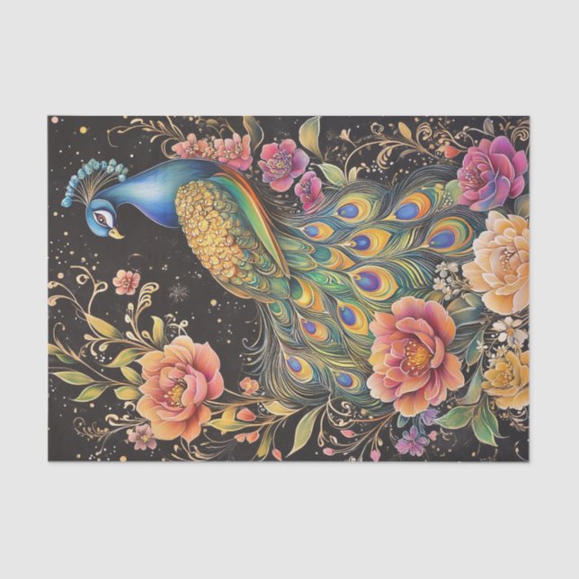 Mousseline Papier Tissu Peacock (Recto)