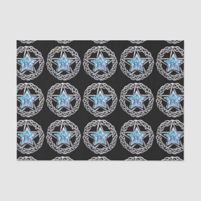 Mousseline Papier Tissu Pentagram Crystal Star (Recto)