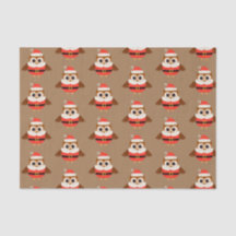 Papier Tissu père Noël Owl