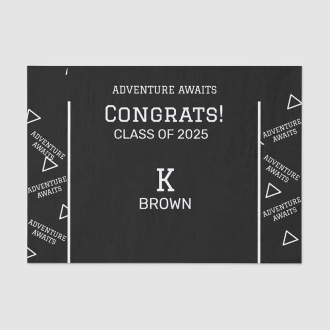 Mousseline Papier Tissu personnalisé noir et blanc (Recto)