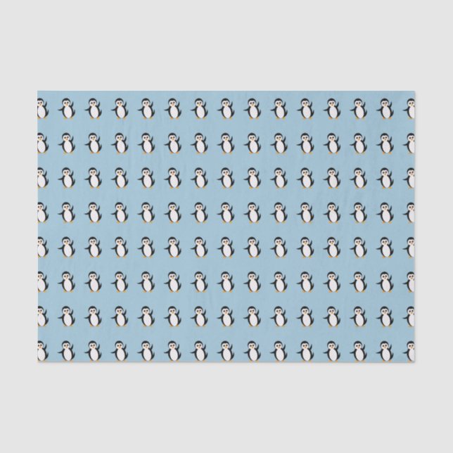 Mousseline Papier Tissu "Petit Pingouin" (Recto)