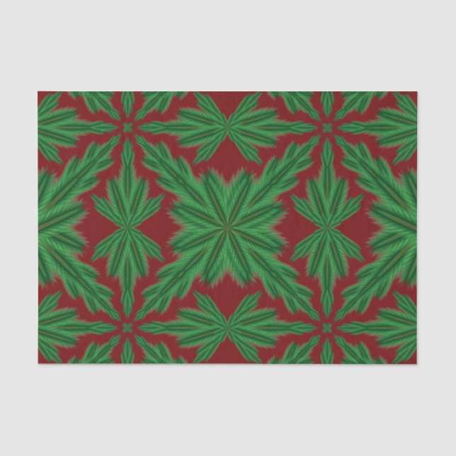 Mousseline Papier Tissu Pine Mandala Garnet (Recto)