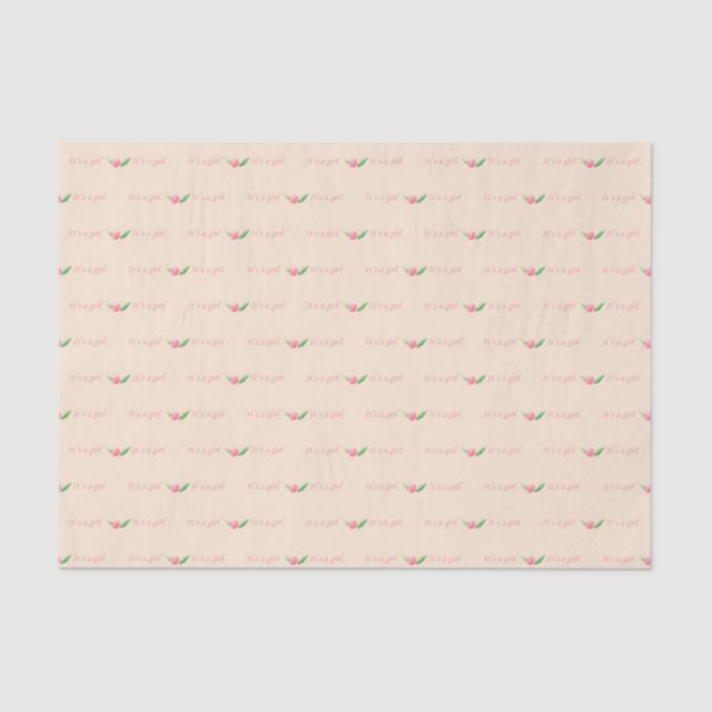 Mousseline Papier Tissu Pink Baby Girl (Recto)
