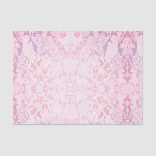 Mousseline Papier Tissu Pink Floral vintage (Recto)