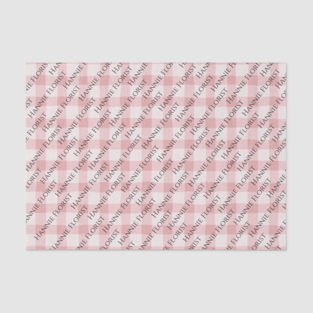 Mousseline Papier Tissu Pink Plaid (Recto)