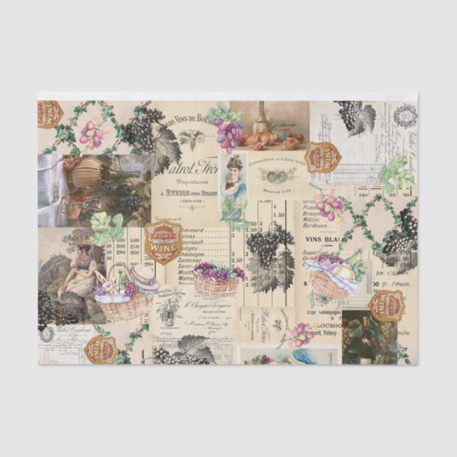 Mousseline Papier Tissu Pique-Nique Vineyard (Recto)