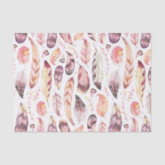 Mousseline Papier Tissu Plumes (Recto)