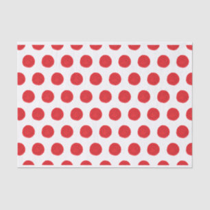 Mousseline Papier Tissu Pois Aquarelle Rouge