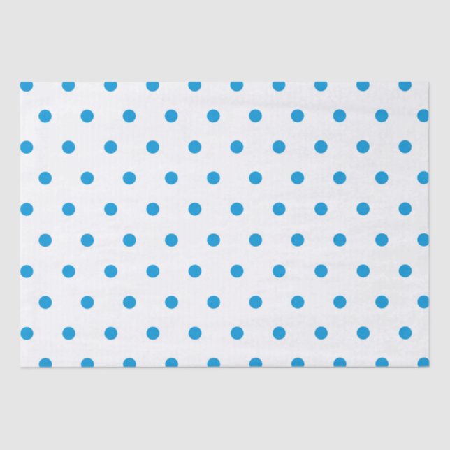 Mousseline Papier Tissu Pois Bleu Chic (Recto)
