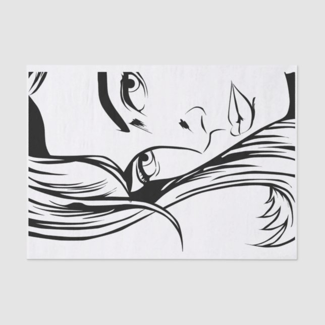 Mousseline Papier Tissu Pop Art Woman (Recto)