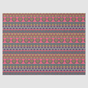 Mousseline Papier Tissu Pop Tribal - Couches colorées de styl