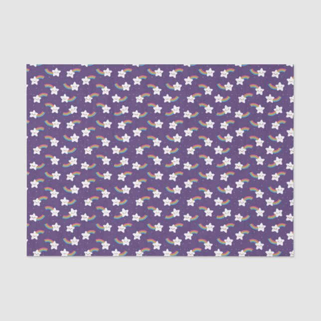 Mousseline Papier Tissu Rainbow Stars (Recto)