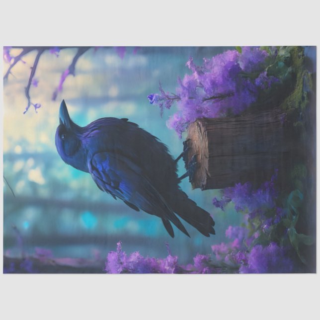 Mousseline Papier Tissu Raven Stump (Recto)