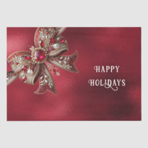 Mousseline Papier Tissu Red Bow Holiday