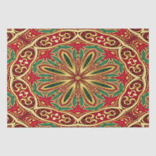 Mousseline Papier Tissu Red Gold Christmas Holiday