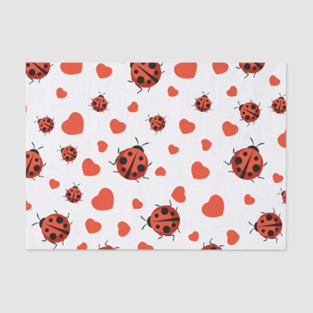 Mousseline Papier Tissu Red Ladybug (Recto)
