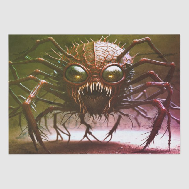 Mousseline Papier Tissu Red Monster Halloween (Recto)