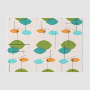 Mousseline Papier Tissu Retro Atomic Mobile Motif