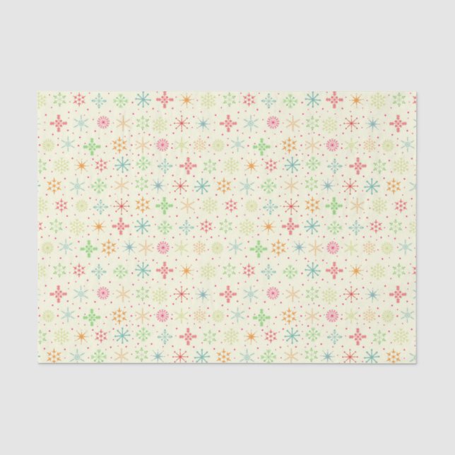 Mousseline Papier Tissu Retro Stars (Recto)