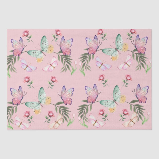 Mousseline Papier Tissu rose (Recto)