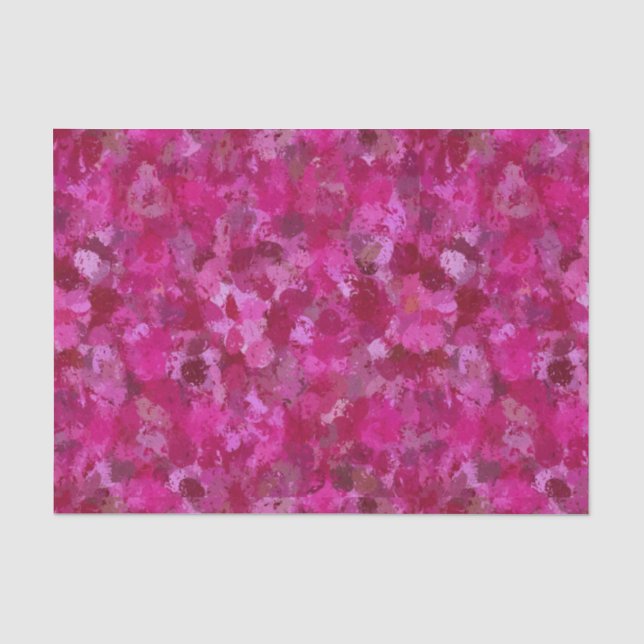 Mousseline Papier Tissu Rose Chou Rose (Recto)