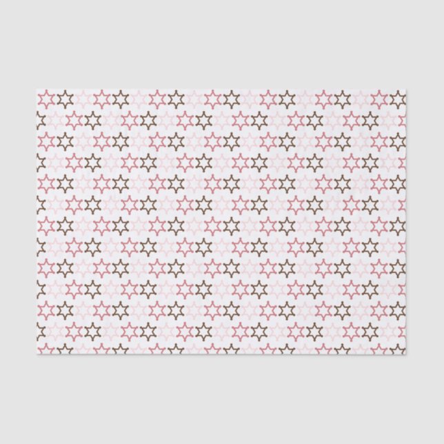 Mousseline Papier Tissu Rose Western Sheriff Star (Recto)