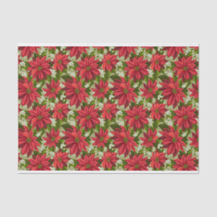 Mousseline Papier Tissu Rouge Poinsettia