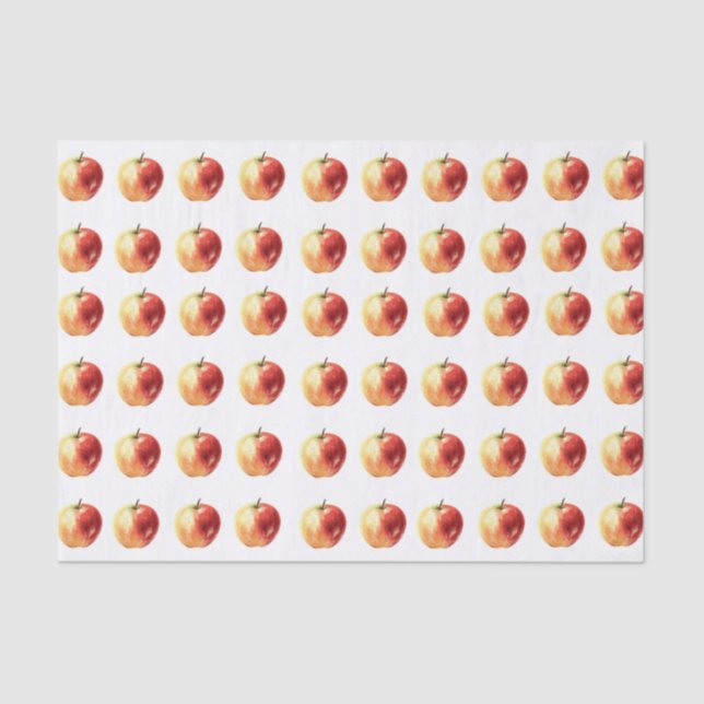 Mousseline Papier Tissu Russe Motif Apple Watercolor (Recto)