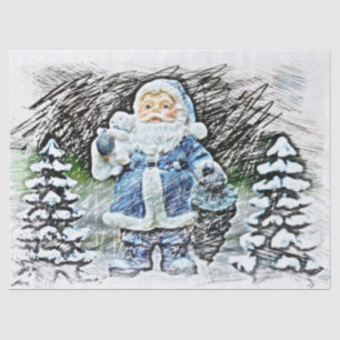 Mousseline papier tissu santa claus