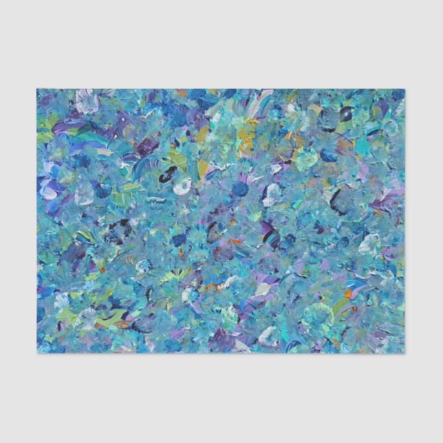 Mousseline Papier Tissu Santorin Seaglass (Recto)