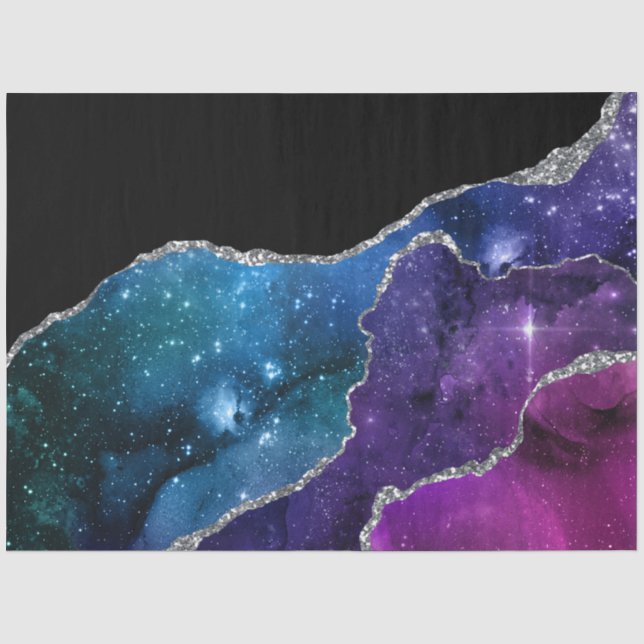 Mousseline Papier Tissu Série Galaxie Agate Design 23 (Recto)