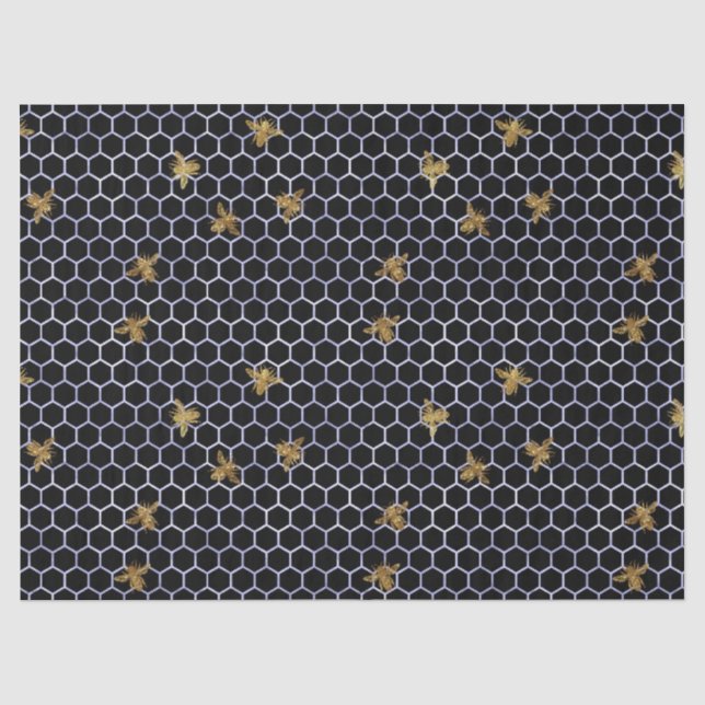 Mousseline Papier Tissu Série Serenity Bee Design 17 (Recto)