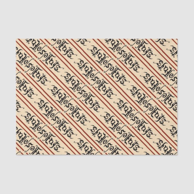 Mousseline Papier Tissu Shakespeare Ambigram (Recto)