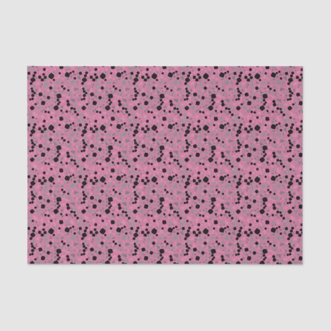 Mousseline Papier Tissu Simple Rose Terrazzo (Recto)