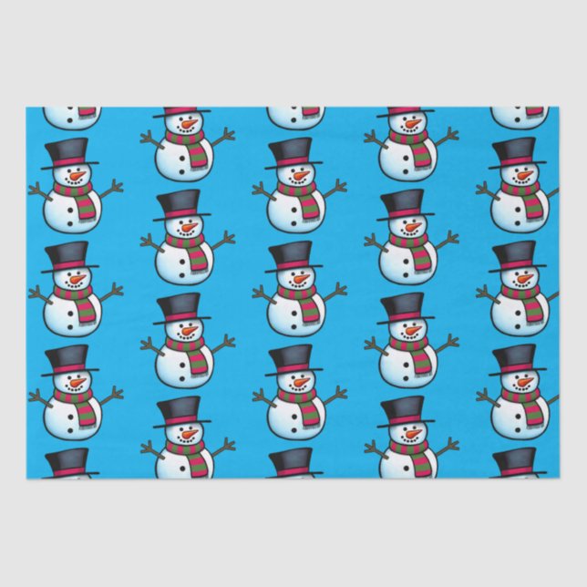 Mousseline Papier Tissu Snowman (Recto)
